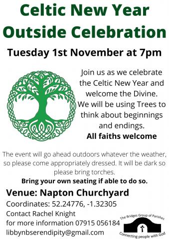 Celtic New Year celebration on 1st November at 7pm in Napton churchyard