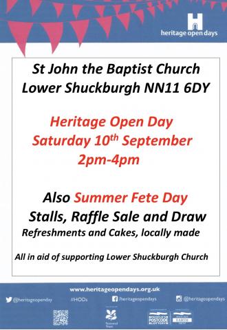 Details of Heritage Open Day at St. John the Baptist Church, Lower Shuckburgh