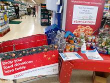 Collecting  for the local food bank